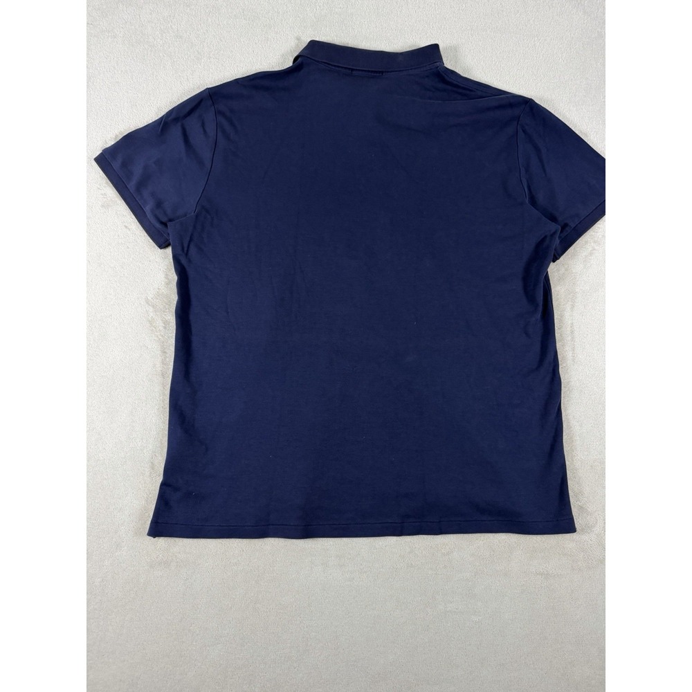 Polo Ralph Lauren Custom Slim Fit Polo Shirt Mens XL Blue Cotton Mesh Brown Pony - Picture 11 of 16